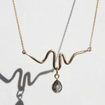 Salt & Pepper Diamond Pendent 14k Gold, NYC fine jewelry brooklyn NY New York jeweler sustainable ethical greenpoint engagement