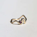 14k Yellow Gold Sapphire Mini Ripple Ring Greenpoint Brooklyn Macha