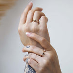 14k Yellow Gold Sapphire Mini Ripple Ring Greenpoint Brooklyn Macha