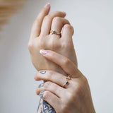 14k Yellow Gold Sapphire Mini Ripple Ring Greenpoint Brooklyn Macha