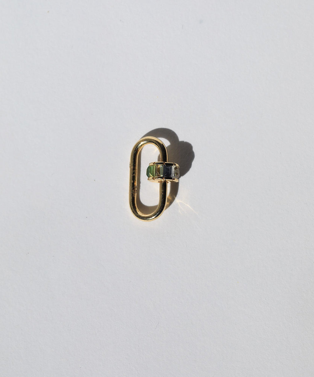 Sapphire  Carabiner 14k yellow gold 