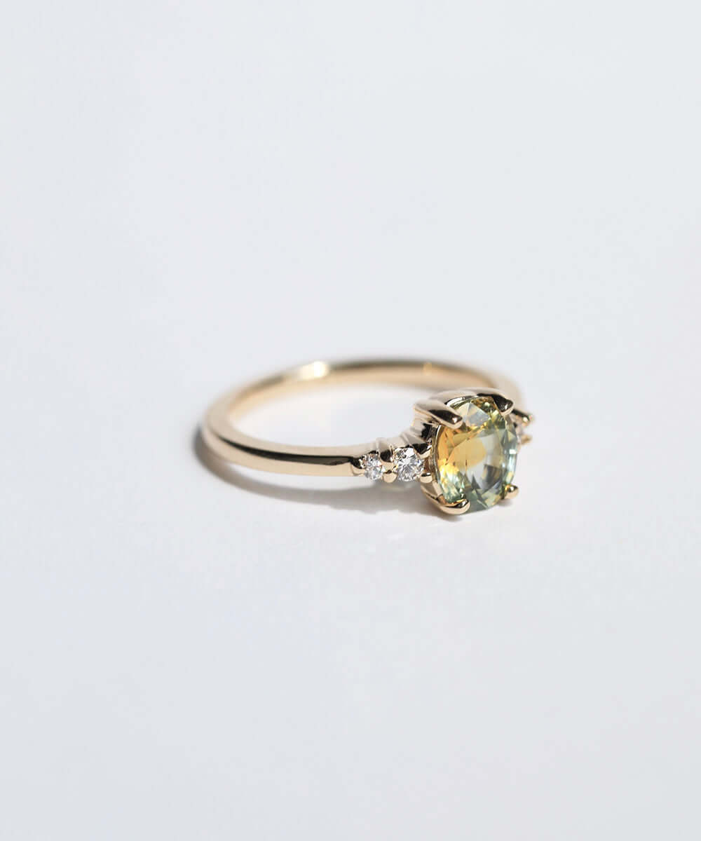 Montana Bi-color sapphire engagement ring Brooklyn NYC