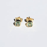Hellen Green Sapphire Stud Earrings