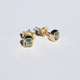 Hellen Green Sapphire Stud Earrings