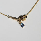 14k yellow gold pendant sapphires 