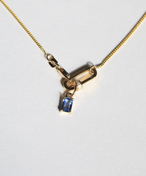 14k yellow blue sapphire pendant 