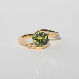 Saturn Ring Bi-Color Sapphire 18k