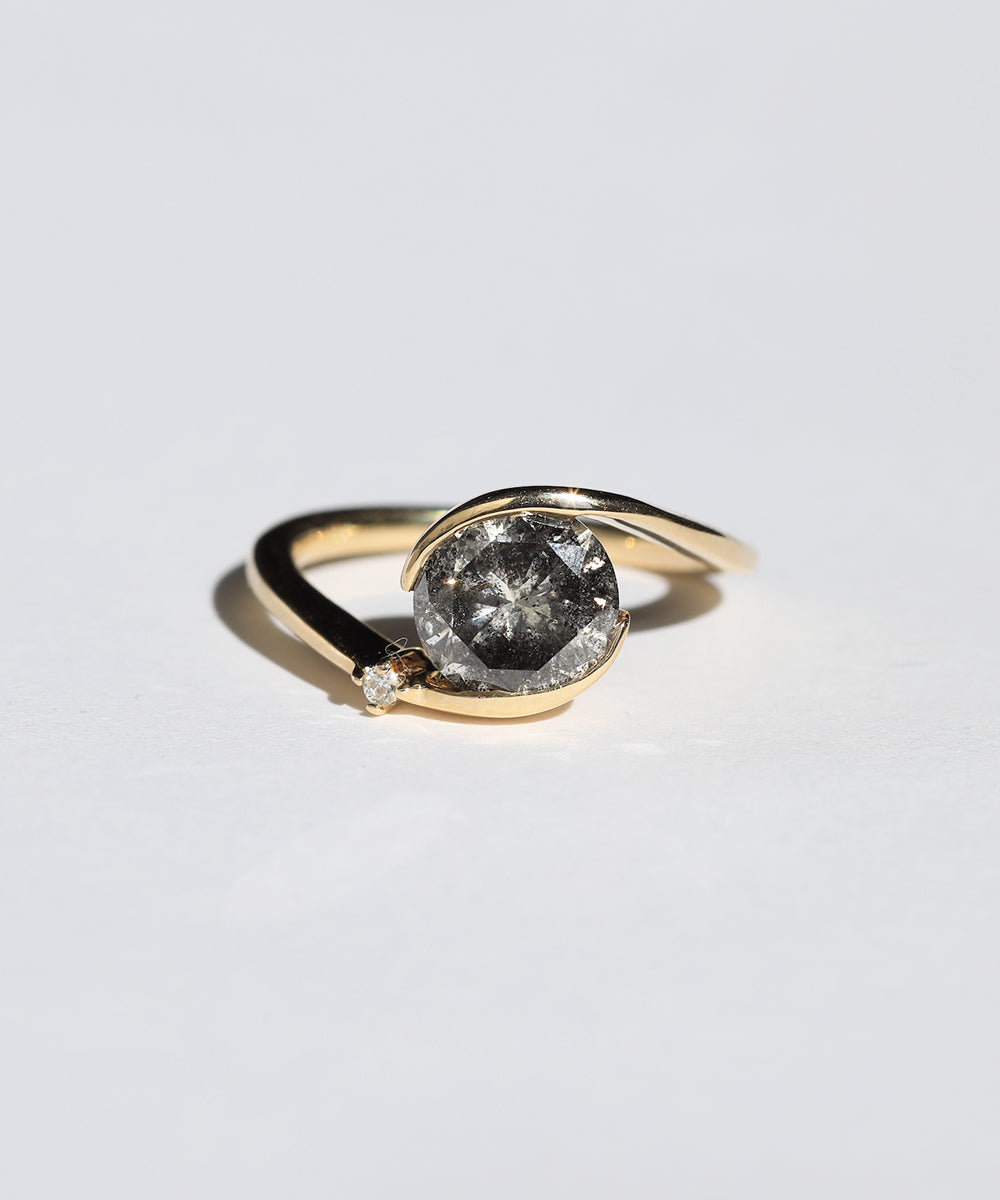 Saturn Ring, Salt and Pepper Diamond