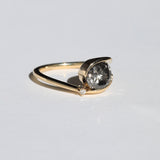 Saturn Ring, Salt and Pepper Diamond