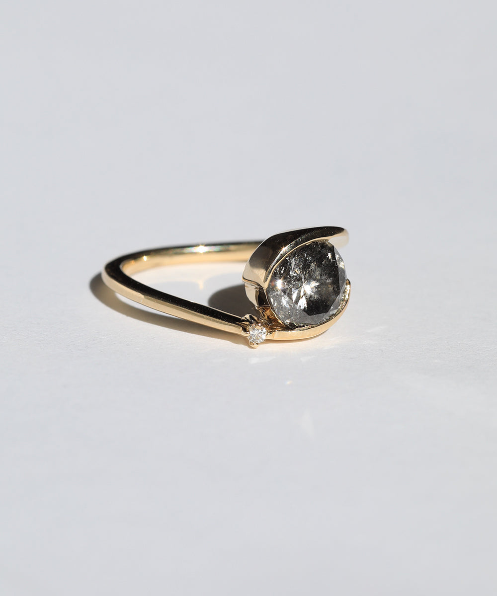 Saturn Ring, Salt and Pepper Diamond