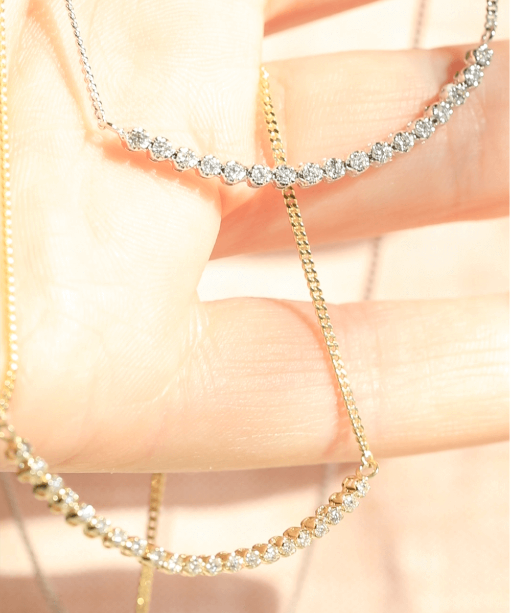 Diamond 14k Gold Necklace NYC fine jewelry brooklyn NY New York jeweler sustainable ethical greenpoint engagement