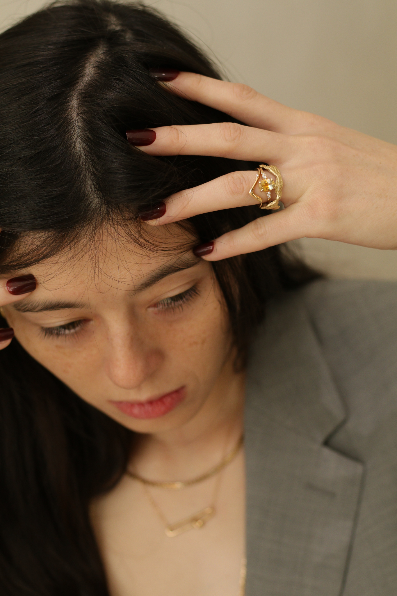 Sloane II Oval Orange Sapphire Ring
