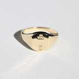 Small Hallmarked Signet Ring in Yellow Gold