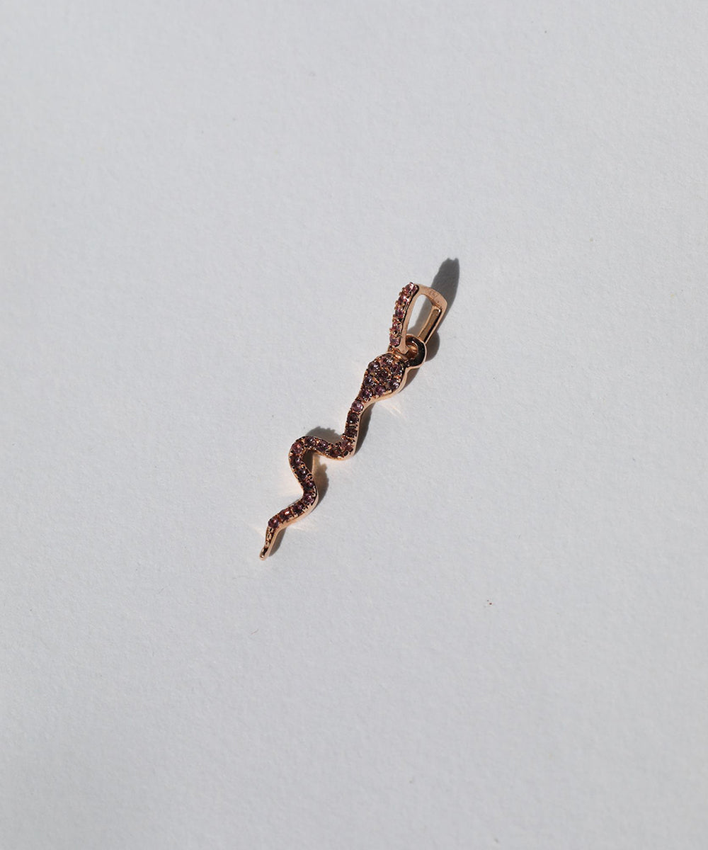 14k rose gold sapphire snake pendant Brooklyn New York 