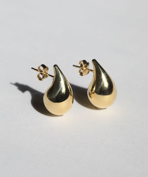 tear drop studs earrings 14k yellow gold Brooklyn New York 