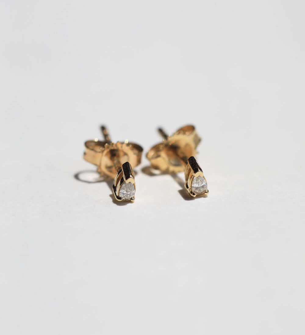Black Diamond Pear Stud earrings