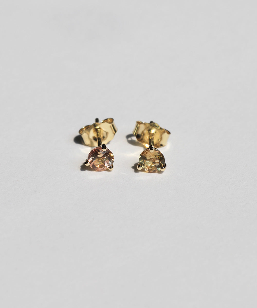 tourmaline 14k yellow gold stud earrings Brooklyn New York 