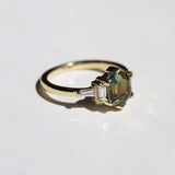 Montana Sapphire Yellow Gold White Diamonds NYC fine jewelry brooklyn NY New York jeweler sustainable ethical greenpoint engagement