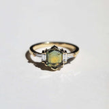 Montana Sapphire Yellow Gold White Diamonds NYC fine jewelry brooklyn NY New York jeweler sustainable ethical greenpoint engagement