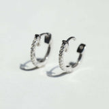 14k gold diamonds hoops earrings  NYC fine jewelry brooklyn NY New York jeweler sustainable ethical greenpoint engagement
