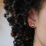gold and diamond ball stud earrings Greenpoint Brooklyn NYC by Macha