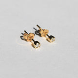 round bezel white diamond earring 14k yellow gold Brooklyn New York 