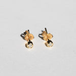 round bezel white diamond earring 14k yellow gold Brooklyn New York 