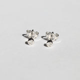 round bezel white diamond earring 14k  gold Brooklyn New York 