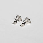 round bezel white diamond earring 14k yellow gold Brooklyn New York 