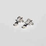 round bezel white diamond earring 14k yellow gold Brooklyn New York 