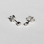 round bezel white diamond earring 14k yellow gold Brooklyn New York 