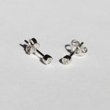 round bezel white diamond earring 14k yellow gold Brooklyn New York 