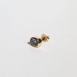 Macha Studio Blue Sapphire single earring in 14k solid Yellow Gold sold in Greenpoint Brooklyn NYC
