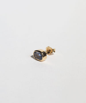 Macha Studio Blue Sapphire single earring in 14k solid Yellow Gold sold in Greenpoint Brooklyn NYC