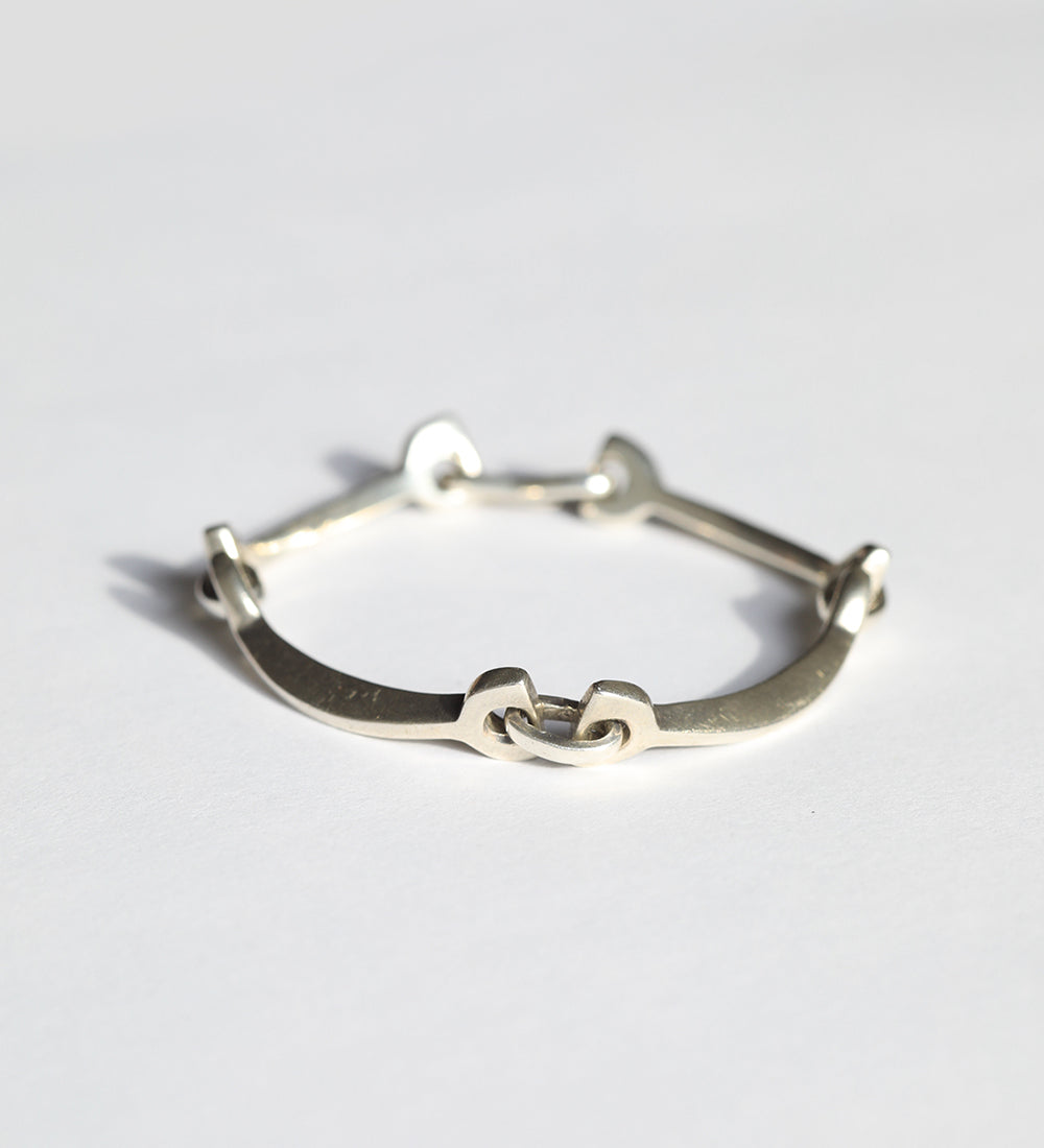vintage 925 sterling silver bone bracelet 1990s Macha Studio Brooklyn New York City 11222