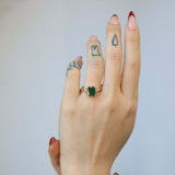 emerald 14k yellow gold white diamond engagement ring