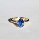 14k Yellow Gold  Ring Sapphire NYC fine jewelry brooklyn NY New York jeweler sustainable ethical greenpoint engagement