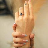 sapphire nyc jewelry engagement yellow gold diamond blue NYC fine jewelry brooklyn NY New York jeweler sustainable ethical greenpoint engagement