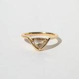 Crest ring with Champagne Trillion diamond