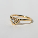 Crest ring with Champagne Trillion diamond