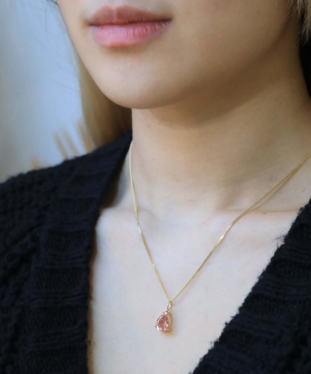 pendent charm 14k yellow gold sunstone NYC fine jewelry brooklyn NY New York jeweler sustainable ethical greenpoint engagement