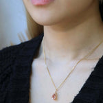 pendent charm 14k yellow gold sunstone NYC fine jewelry brooklyn NY New York jeweler sustainable ethical greenpoint engagement