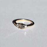 engagement ring Salt & Pepper Diamond 14k gold NYC fine jewelry brooklyn NY New York jeweler sustainable ethical greenpoint engagement
