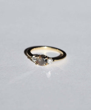 engagement ring Salt & Pepper Diamond 14k gold NYC fine jewelry brooklyn NY New York jeweler sustainable ethical greenpoint engagement