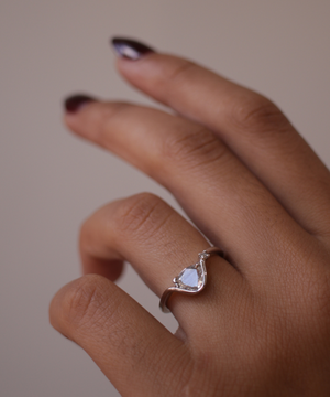Cosmic Pear Diamond Ring White Gold