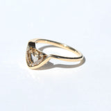 Crest ring with Cognac Trillion diamond