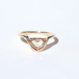 Crest ring with Cognac Trillion diamond
