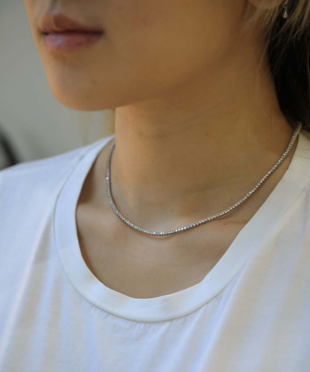 Diamond 14k gold necklace NYC fine jewelry brooklyn NY New York jeweler sustainable ethical greenpoint engagement