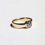 Yellow gold engagement ring mens brooklyn jewelry nyc handcrafted salt & pepper diamond