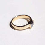 Yellow gold engagement ring mens brooklyn jewelry nyc handcrafted salt & pepper diamond